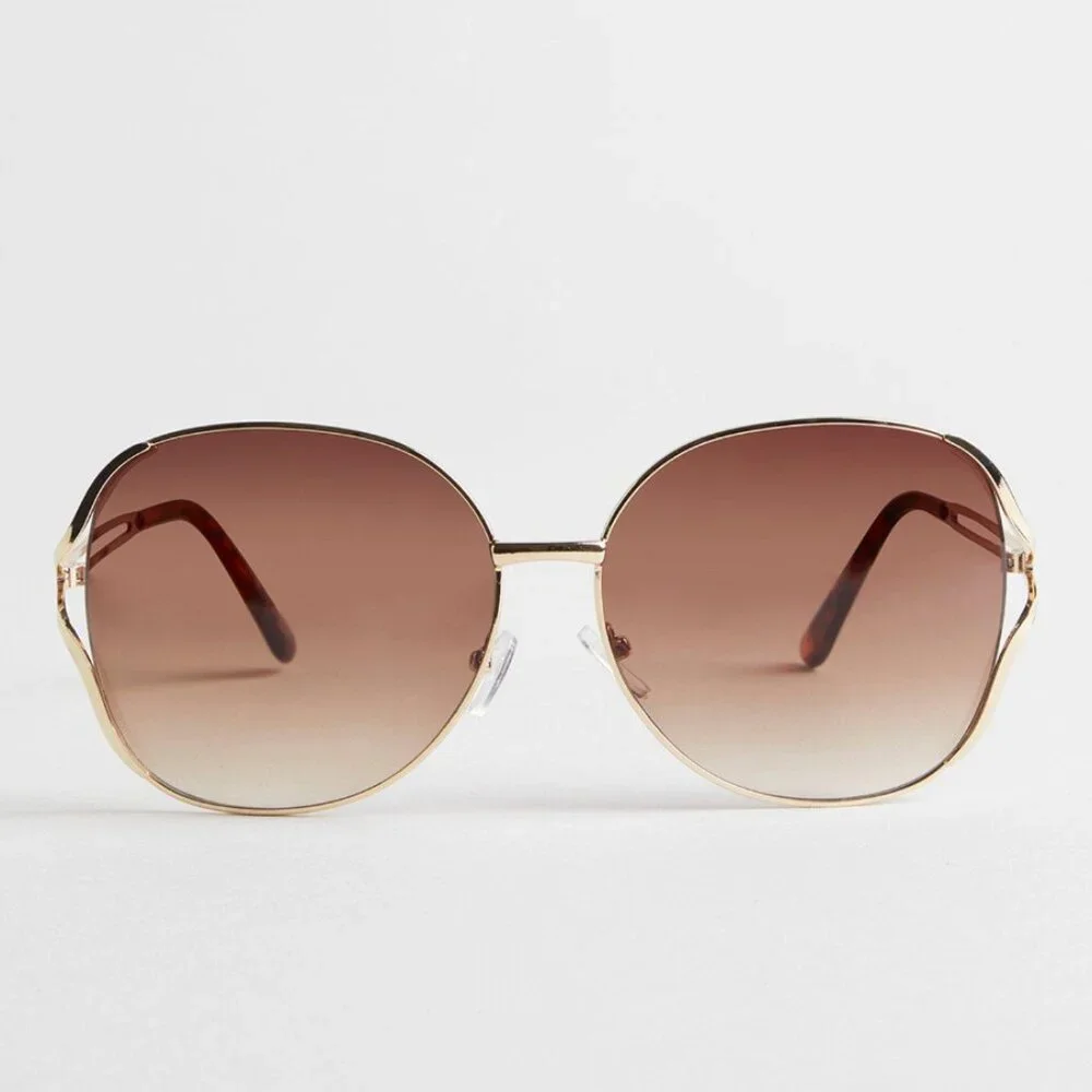 TORRID Side Cut Square Sunglasses Gold Hardware NEW - Picture 1 of 3